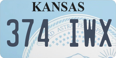 KS license plate 374IWX