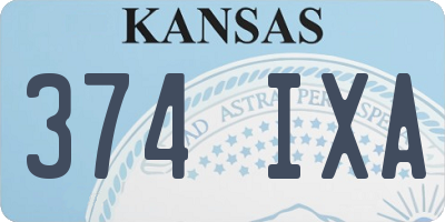 KS license plate 374IXA