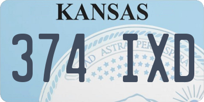 KS license plate 374IXD