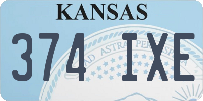KS license plate 374IXE