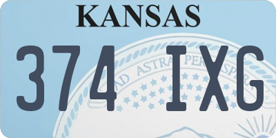 KS license plate 374IXG