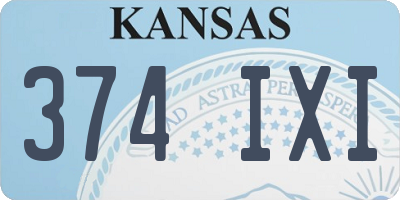 KS license plate 374IXI