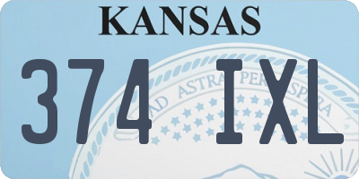 KS license plate 374IXL