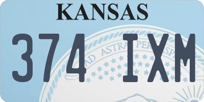 KS license plate 374IXM