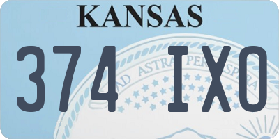 KS license plate 374IXO