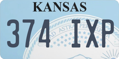 KS license plate 374IXP