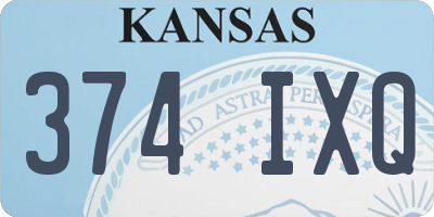 KS license plate 374IXQ