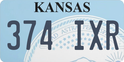 KS license plate 374IXR