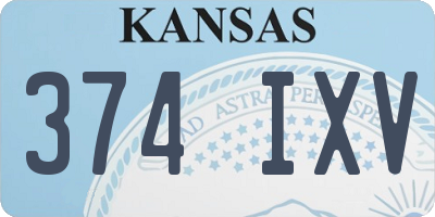 KS license plate 374IXV