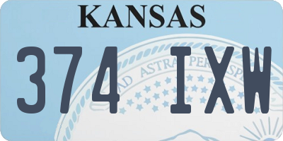KS license plate 374IXW