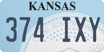 KS license plate 374IXY
