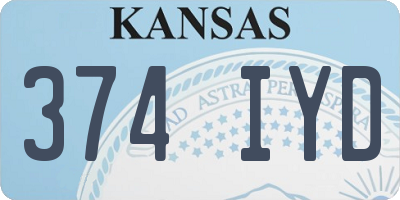 KS license plate 374IYD