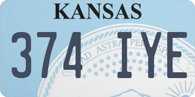 KS license plate 374IYE