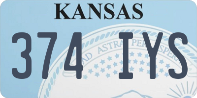 KS license plate 374IYS