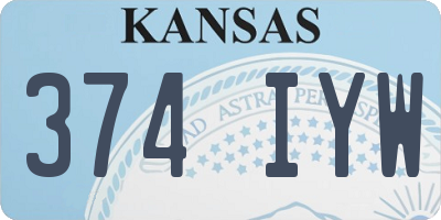 KS license plate 374IYW