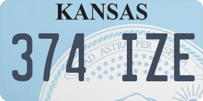 KS license plate 374IZE