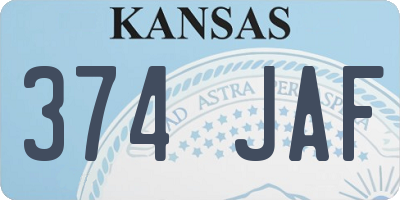 KS license plate 374JAF