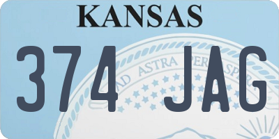 KS license plate 374JAG