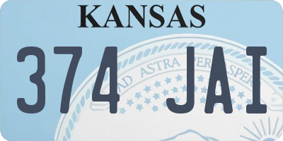 KS license plate 374JAI