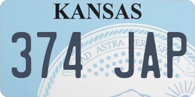 KS license plate 374JAP