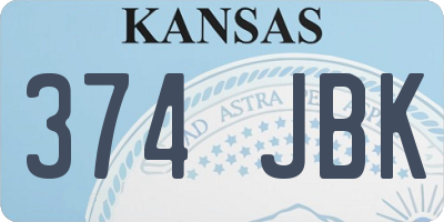 KS license plate 374JBK