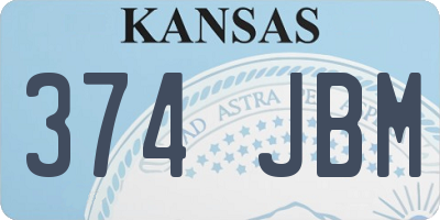 KS license plate 374JBM