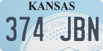 KS license plate 374JBN