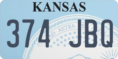 KS license plate 374JBQ
