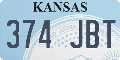 KS license plate 374JBT