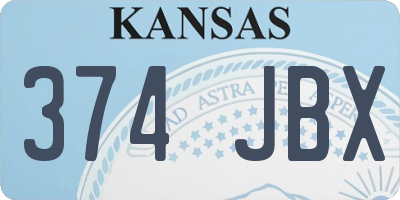 KS license plate 374JBX