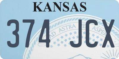 KS license plate 374JCX