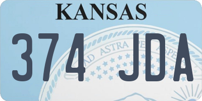 KS license plate 374JDA