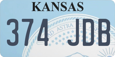 KS license plate 374JDB