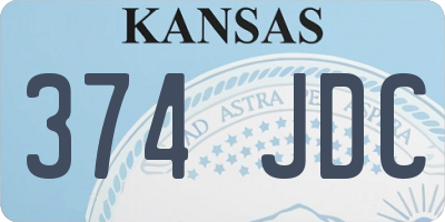 KS license plate 374JDC