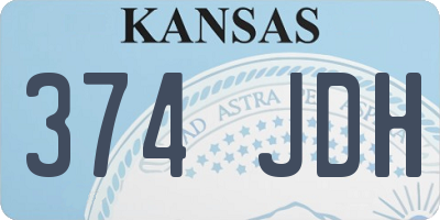 KS license plate 374JDH