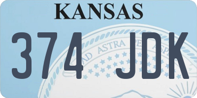 KS license plate 374JDK