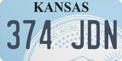KS license plate 374JDN