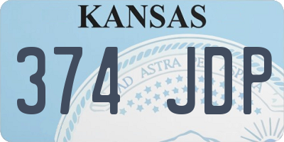 KS license plate 374JDP