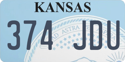 KS license plate 374JDU