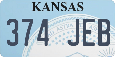 KS license plate 374JEB