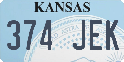 KS license plate 374JEK