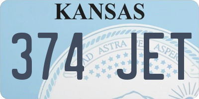 KS license plate 374JET