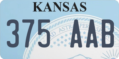 KS license plate 375AAB