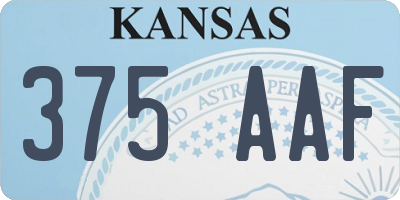 KS license plate 375AAF