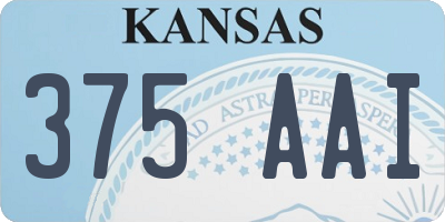 KS license plate 375AAI