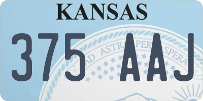 KS license plate 375AAJ