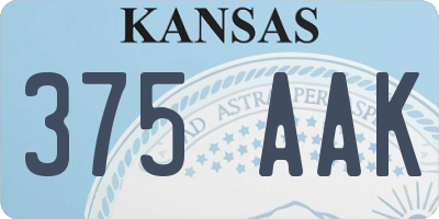 KS license plate 375AAK