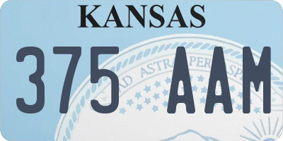 KS license plate 375AAM