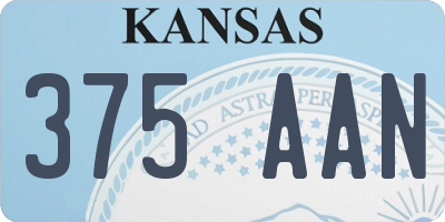 KS license plate 375AAN