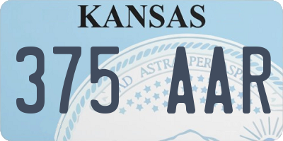 KS license plate 375AAR